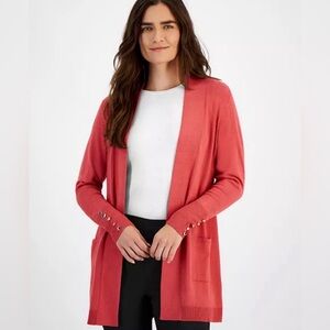 Women's Button-Sleeve Flyaway Cardigan  PETITE MEDIUM